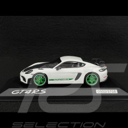Porsche 718 Cayman GT4 RS Type 982 Tribute Pack Weissach 2023 Blanc / Bandes Vertes 1/43 Minichamps WAP0206010TCAY