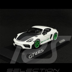 Porsche 718 Cayman GT4 RS Type 982 Tribute Weissach Package 2023 White / Green Stripes 1/43 Minichamps WAP0206010TCAY