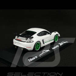 Porsche 718 Cayman GT4 RS Type 982 Tribute Weissach Package 2023 White / Green Stripes 1/43 Minichamps WAP0206010TCAY