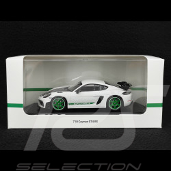 Porsche 718 Cayman GT4 RS Type 982 Tribute Weissach Package 2023 White / Green Stripes 1/43 Minichamps WAP0206010TCAY