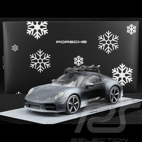 Porsche 911 Carrera S Type 992.2 2024 Black with Porsche Skis 1/18 Spark WAP0210230T911