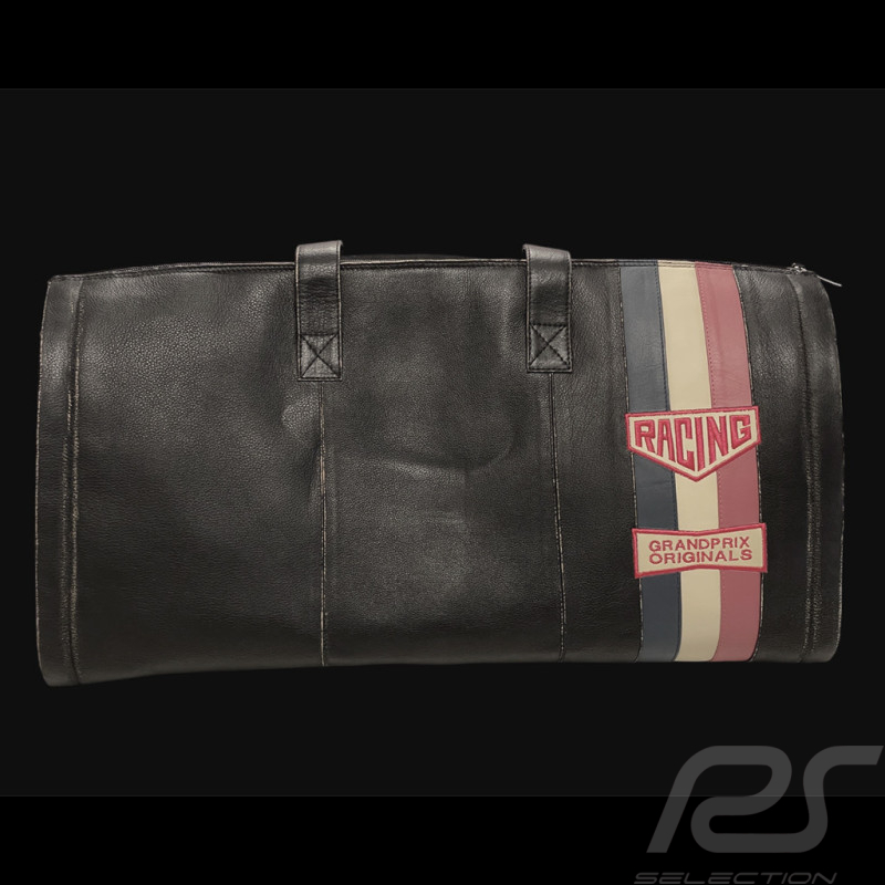 Sac de Voyage Racing Vintage Weekender en Cuir Noir