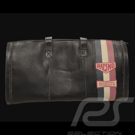Racing Travel Bag Vintage Weekender Black Leather