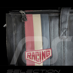 Sac de Voyage Racing Vintage Weekender en Cuir Noir