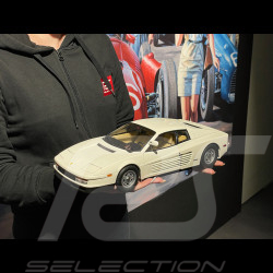 Trio Ferrari Testarossa Monospecchio 1984 Blanc + Figurines Sunny Et Rico Miami Vice 1/12 KK Scale