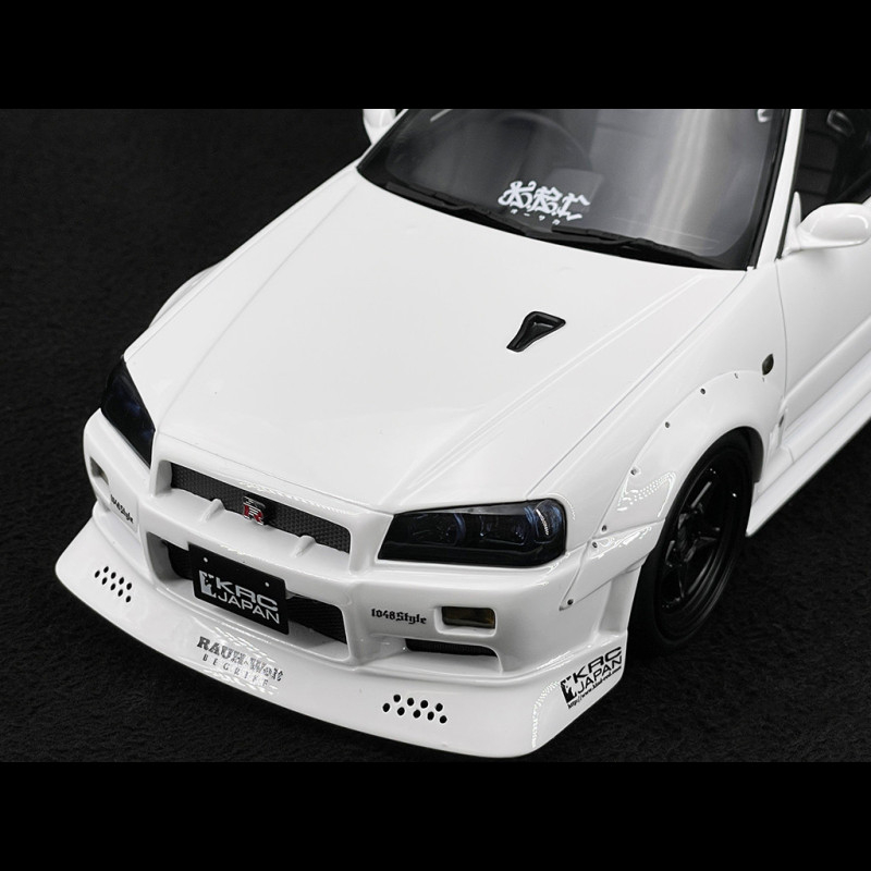 Nissan Skyline GT-R R34 KRC Body Kit 2024 Pearl White QX1 1/18
