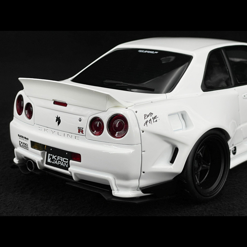 Nissan Skyline GT-R R34 KRC Body Kit 2024 Pearl White QX1 1/18
