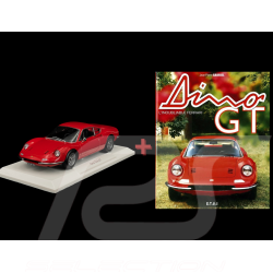 Set von 2 Ferrari Dino 246 GT 1968 Rot 1/18 Norev + Buch Dino GT - L'Inoubliable Ferrari