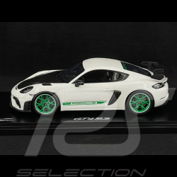 Porsche 718 Cayman GT4 RS Type 982 2021 Weiß / Grüne Streifen 1/18 Spark WAP0214130SCAY