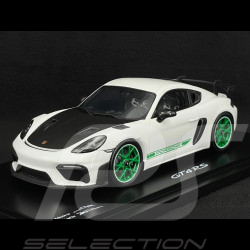 Porsche 718 Cayman GT4 RS Type 982 2021 Weiß / Grüne Streifen 1/18 Spark WAP0214130SCAY