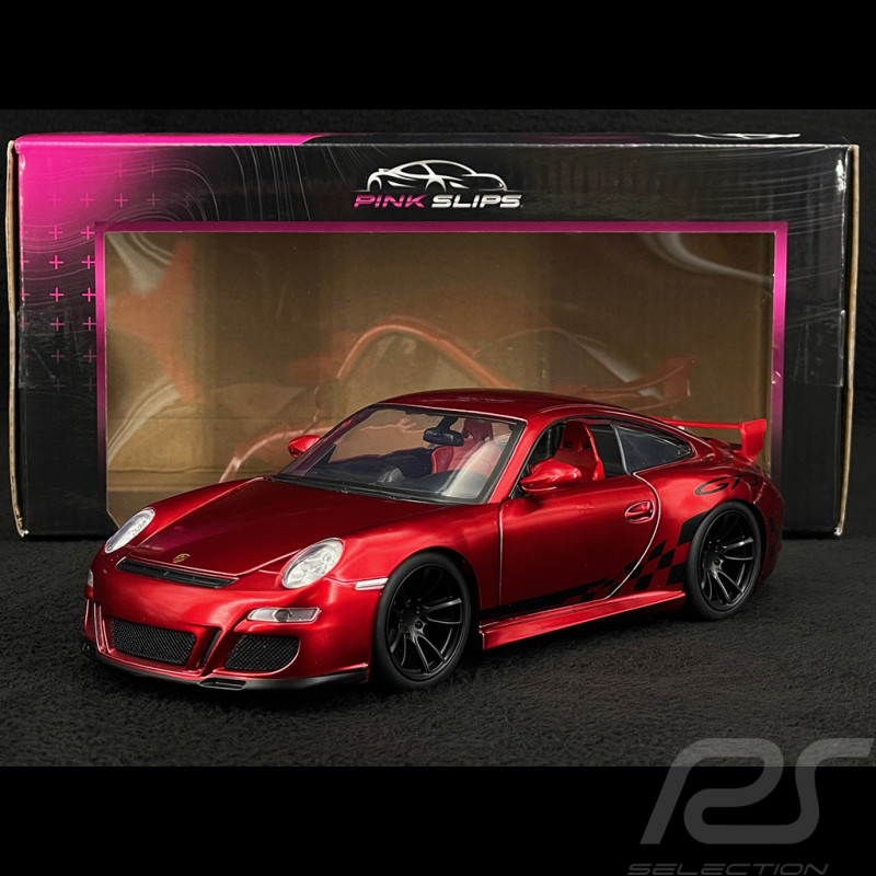 Porsche 911 GT3 Typ 997 2007 Bonbonrot Pink Slips 1/24 Jada Toys 35898