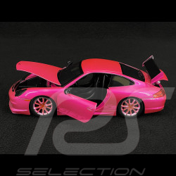 Porsche 911 GT3 RS Type 996 2003 Rouge Métallisé Fluorescent Pink Slips 1/24 Jada Toys 34847
