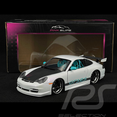 Porsche 911 GT3 RS Type 996 2003 Blanc Nacré Étoilé Pink Slips 1/24 Jada Toys 35982