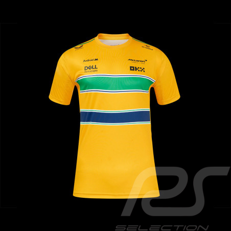 McLaren T-Shirt F1 Team Ayrton Senna Monaco Gelb TM10678 – Herren