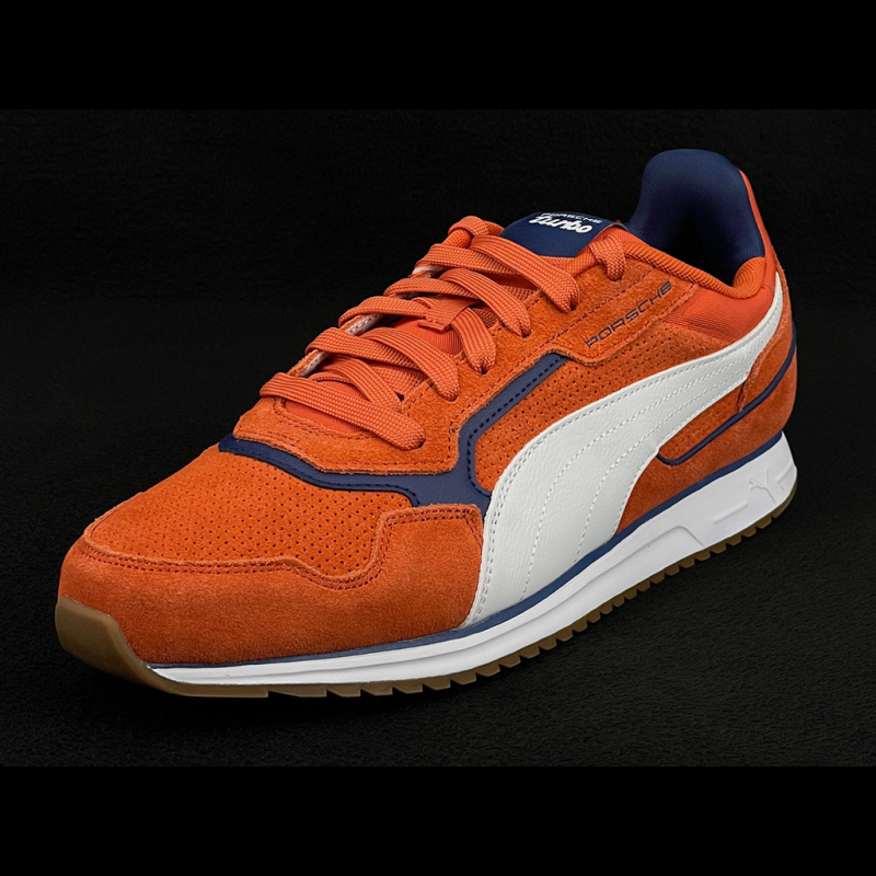 Porsche Softride St Miler Shoes by Puma – Orange / White & Blue