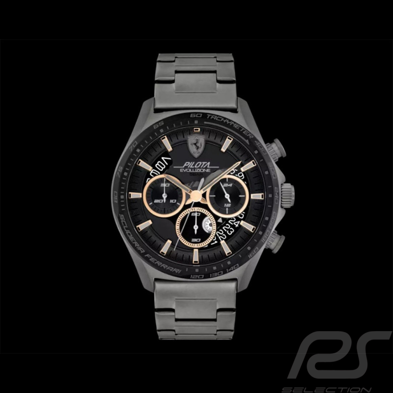 Montre Ferrari Pilota Evo Chronographe Bracelet Métal Gris FE-083-0824