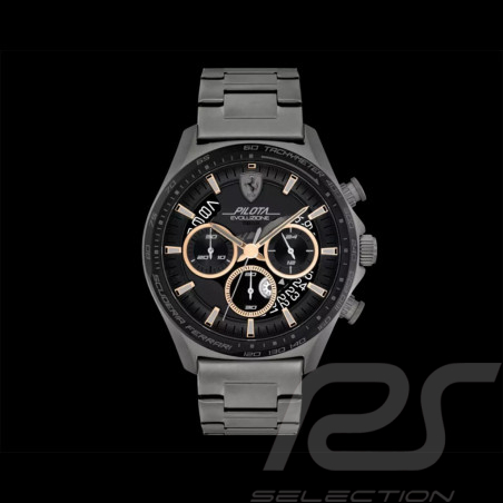 Ferrari Uhr Pilota Evo Chronograph Grau Metallarmband FE-083-0824