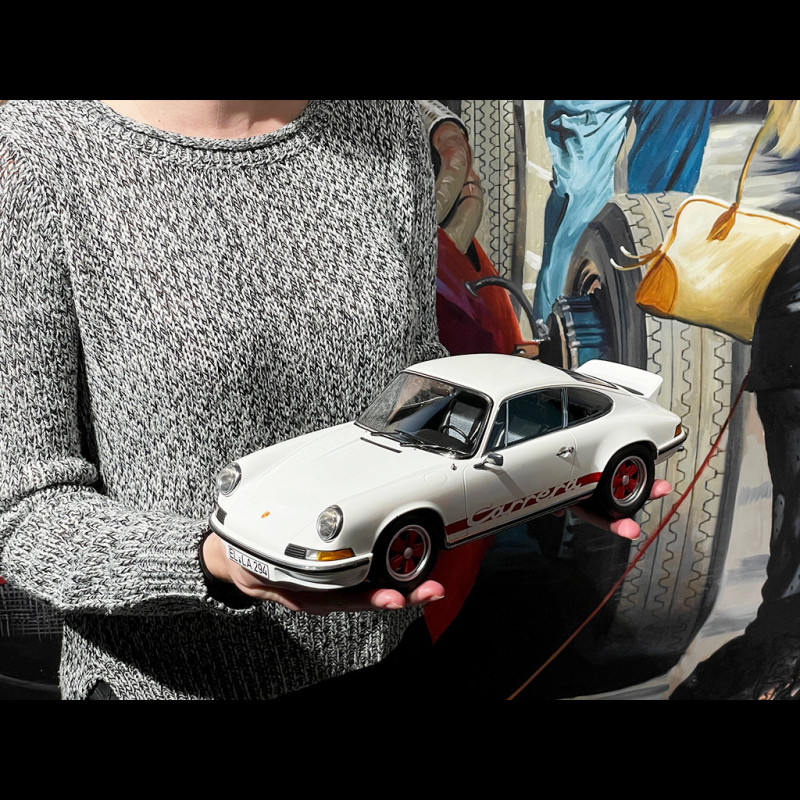 Porsche 911 Carrera RS 2.7 1973 White / Red Stripes 1/12 Norev 127514