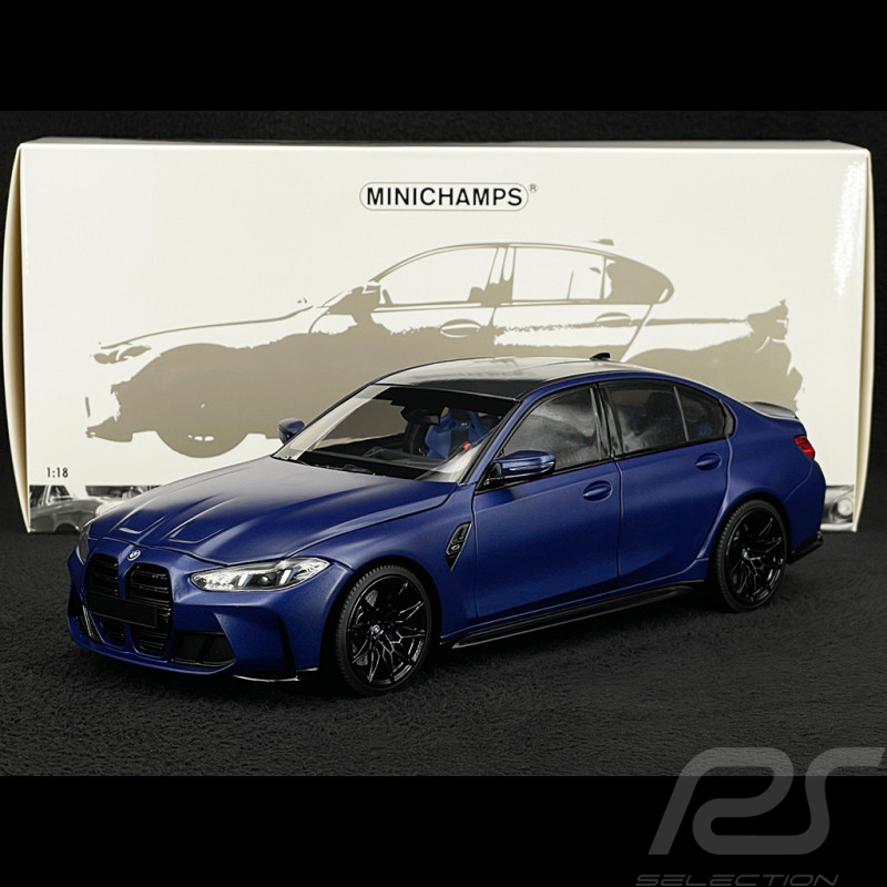BMW M3 2024 Bleu Mat Métallique 1/18 Minichamps 110020220