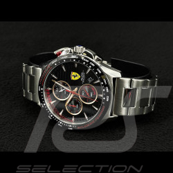 Ferrari Uhr Pilota Evo Chronograph Silberfarbenes Metallarmband / Schwarz FE-083-0852