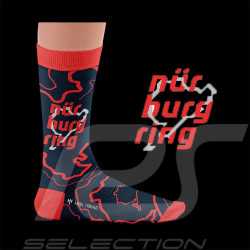 Inspiration Nürburgring Schriftzug Socken / Blau / Rot - Unisex - Größe 41/46