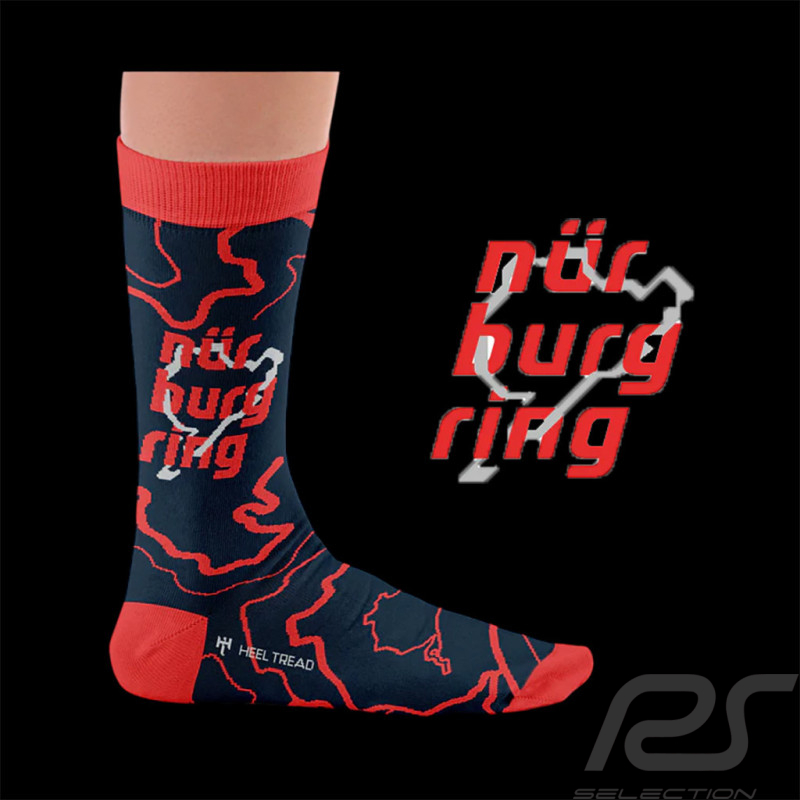 Chaussettes Inspiration Nürburgring Inscriptions / Bleu / Rouge - Mixte - Pointure 41/46