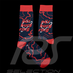 Inspiration Nürburgring Schriftzug Socken / Blau / Rot - Unisex - Größe 41/46