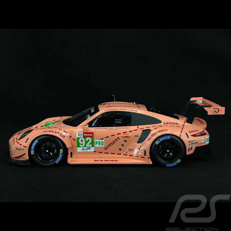 Porsche 911 RSR Type 991 n° 92 "Pink Pig" Winner 24h Le Mans 2018 1/12 Ixo LEGT12003