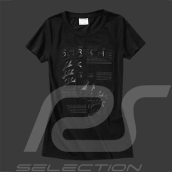 Porsche T-shirt riesen Wappen schwarz WAP797E - Damen