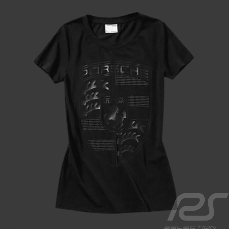 Porsche T-shirt riesen Wappen schwarz WAP797E - Damen
