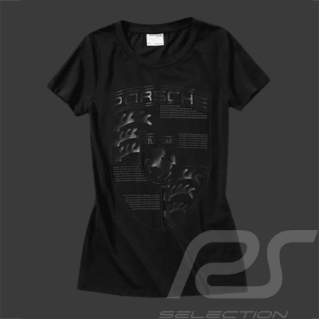 Porsche T-shirt riesen Wappen schwarz WAP797E - Damen