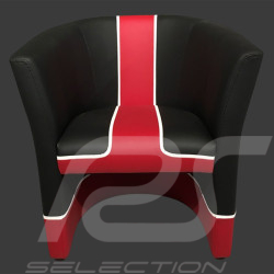 Fauteuil cabriolet Racing Inside 24H Le Mans noir / rouge / blanc