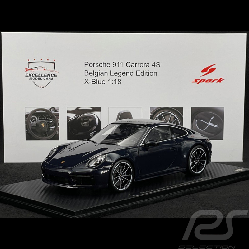 Porsche 911 Carrera 4 Type 992 Belgian Legend Edition 2020 Ickx RS Selection x Spark X Blue 1/18 Spark 18RSF001