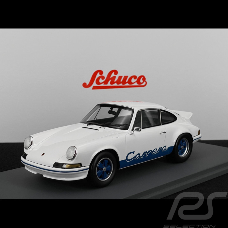Porsche 911 Carrera RS 2.7 Présentation 1972 Blanc / Bandes Bleues 1/18 Schuco 18U00062