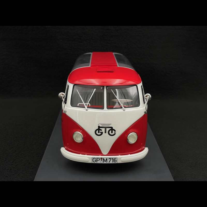VW T2 Transporter Bus Rot-Weiß 1967-1979 – Schuco 1/18 Modell Mit Individuellem Wunschkennzeichen, Limitiert Auf 500 Stück, Metall Mit öffnenden Türen