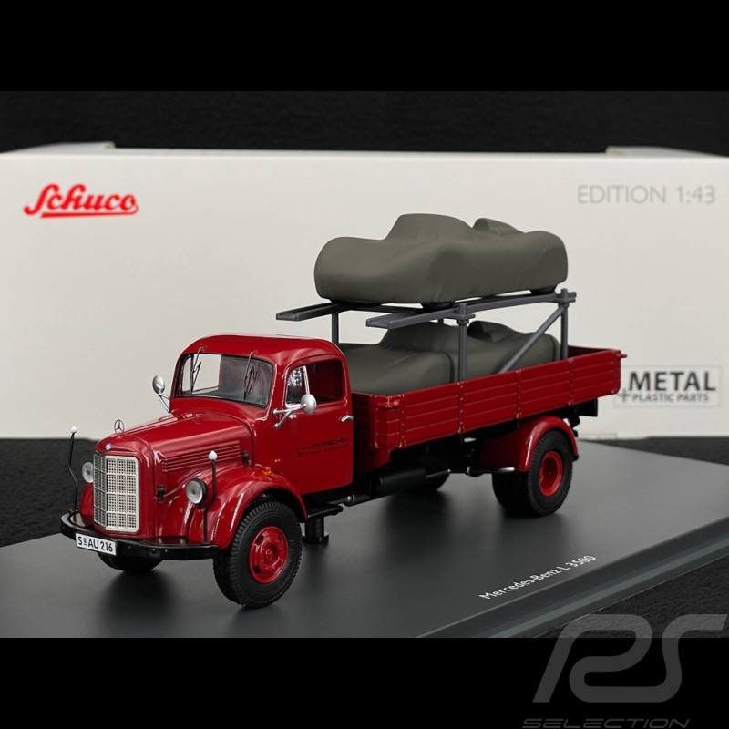 Mercedes-Benz L3500 "Porsche-Renndienst" mit Porsche 718 Spyder RS 1960 Rot 1/43 Schuco 450723600
