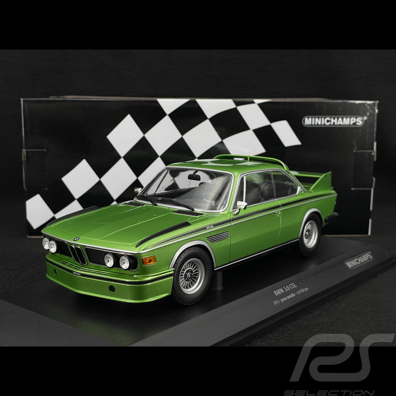 BMW 3.0 CSL E9 1973 Green Metallic 1/18 Minichamps 155028132