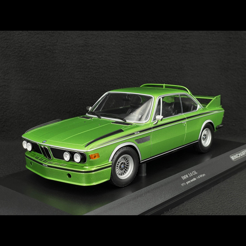 BMW 3.0 CSL E9 1973 Green Metallic 1/18 Minichamps 155028132