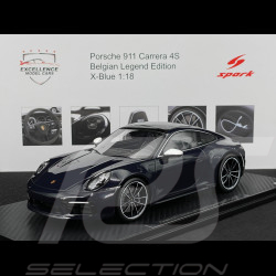 SELTEN Porsche 911 Belgian Edition 2020 Weiße Spiegel RS Selection x Spark X Blue Familie Ickx 1/18 Spark 18RSF001-