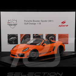 Porsche Boxster Spyder Typ 981 "Nemo" 2016 RS Selection x Spark Gulforange 1/18 Spark 18RSF006