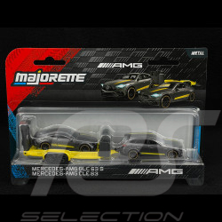 Mercedes-AMG GLC 63 S + Mercedes-AMG CLE 53 Set On Trailer Grey / Yellow 1/64 Majorette 8502103000