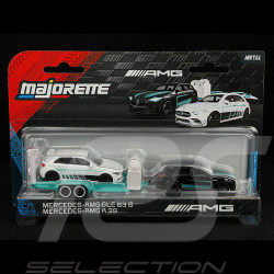 Coffret Mercedes-AMG GLC 63 S + Mercedes-AMG A35 Sur Remorque Noir / Bleu / Blanc 1/64 Majorette 8502103000