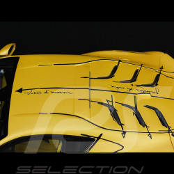 Ferrari 812 Competizione 2023 Skizzen-Spezialpaket Giallo Tristrato 1/18 BBR Models P18207ART