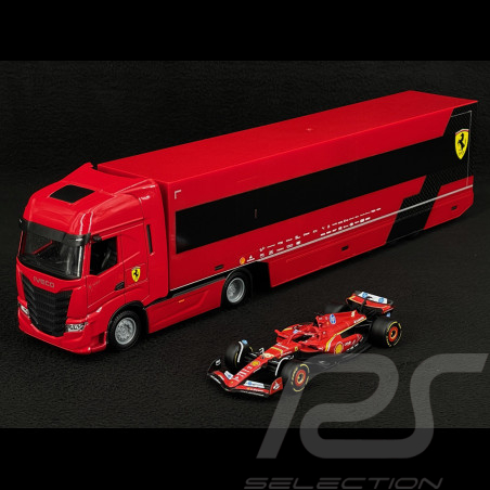 Charles Leclerc Ferrari SF24 n° 16 Avec Camion Iveco S-Way 570 F1 2024 1/43 Bburago 36867