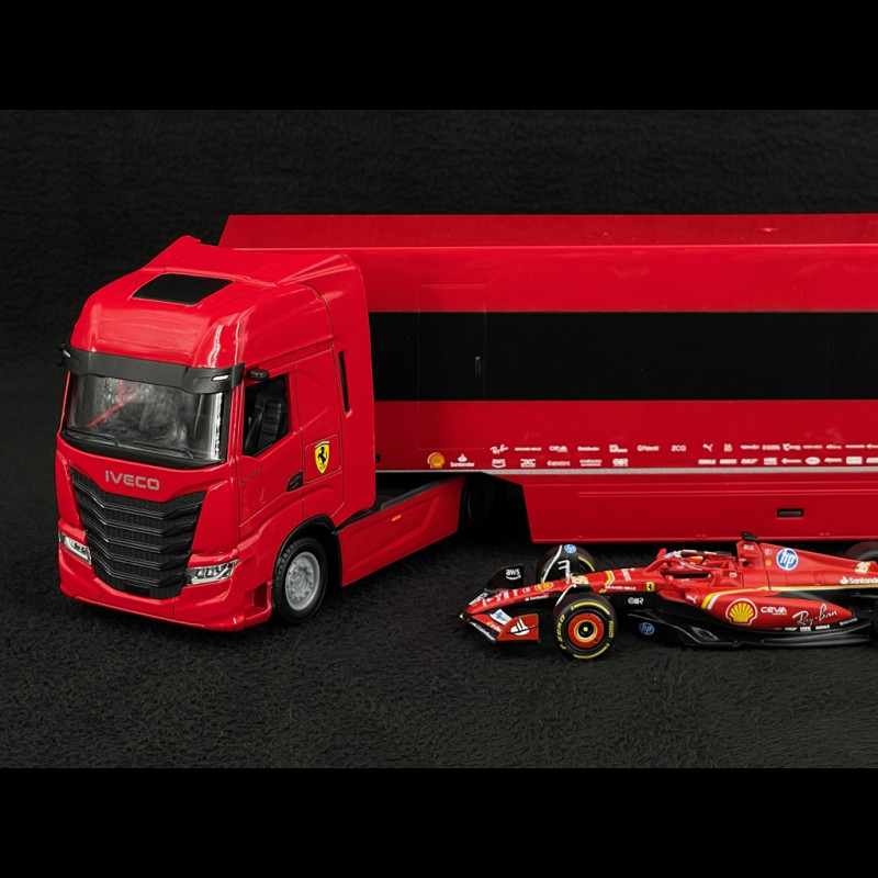 Charles Leclerc Ferrari SF24 n° 16 With Truck Iveco S-Way 570 F1