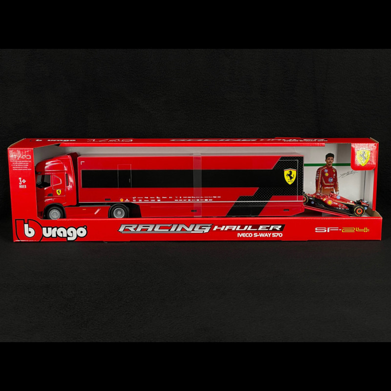 burago RACING HAULER IVECO フェラーリ SF-24 Burago Hauler Iveco S-WAY 570 + F1 Ferrari SF-24 #16 Leclerc 2024