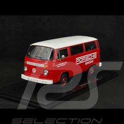Volkswagen Combi T2 Bus Porsche Renndienst Stuttgart Zuffenhausen 1972 Red / White 1/18 KK Scale KKDC181364