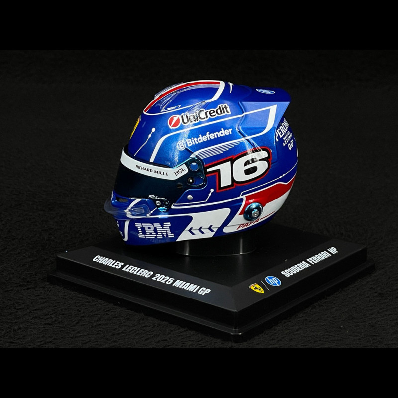 Casque Miniature Charles Leclerc (Miami GP 2025) - Looksmart 1/5 - Réf. LSHEL014 - Neuf
