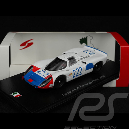 Porsche 907 n° 222 4ème Targa Florio 1968 1/43 Spark SI038