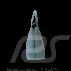 Sac À Main n° 20 en Cuir Made In Italy Bleu Clair / Orange